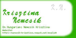 krisztina nemcsik business card